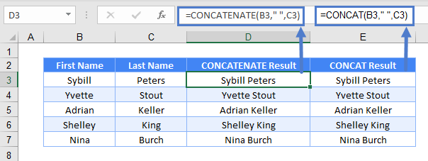 Concatinate EX one