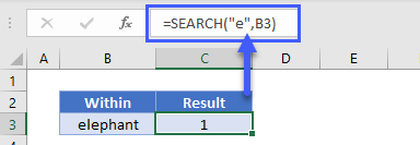 excel search function