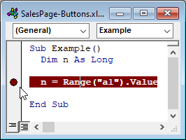 vba breakpoint