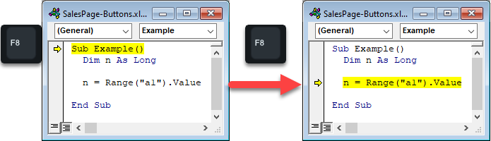 run vba macro step by step