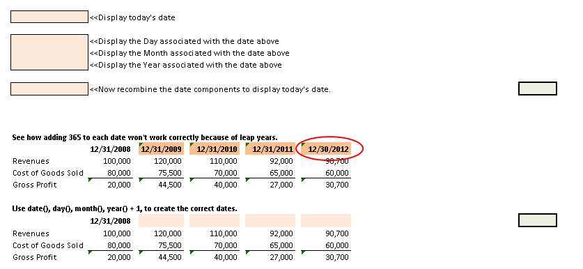 Date Formulas