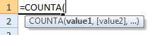 counta formula syntax