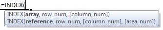 index formula syntax