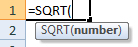 sqrt formula syntax