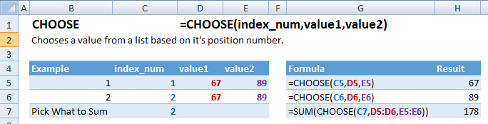 choose function examples