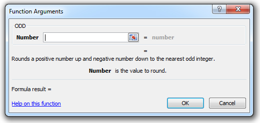 how to use the odd function in excel