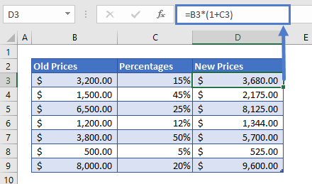 Percentage Increase Example 1