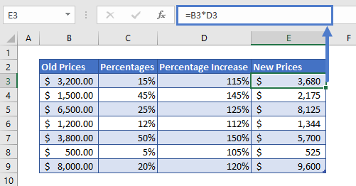 Percentage Increase Example Step 2