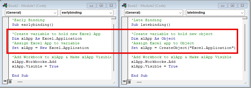 vba early late binding