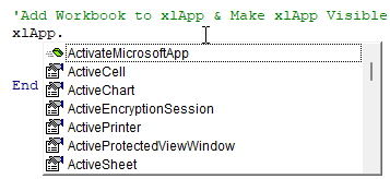 vba intellisense