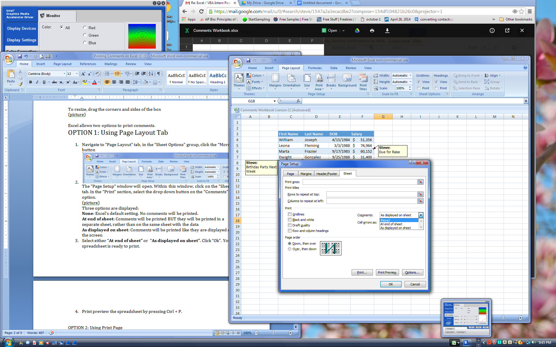 Print Comments VBA