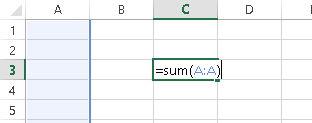 Add up an Entire Column in Excel