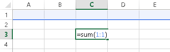 Add up an Entire Row in Excel