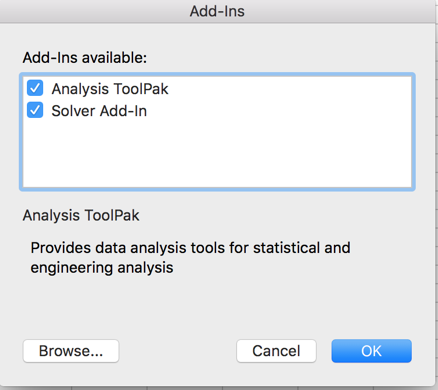 load data analysis toolpak excel 2016