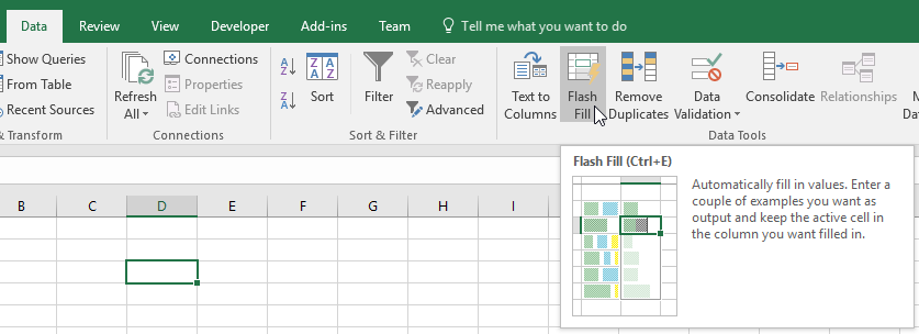 flash fill formulas