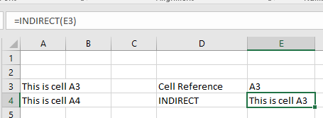 excel function indirect