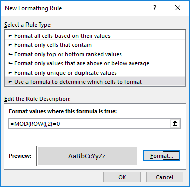 excel-function-mod-alt-row-shading excel mod function