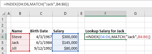 index match lookup example