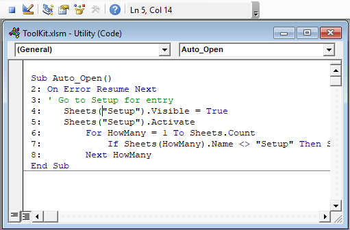 vba line numbers