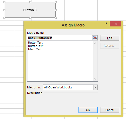 assign macro to button in excel