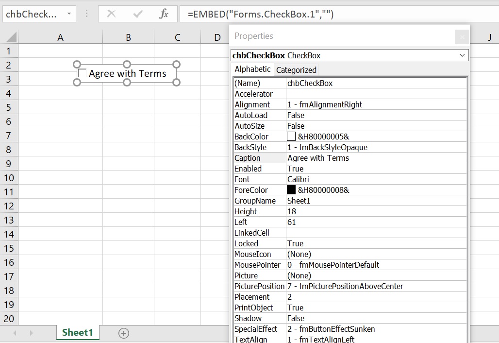 vbacheckboxproperties Automate Excel