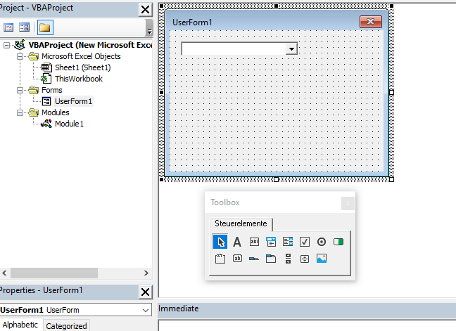 vba combobox insert in userform