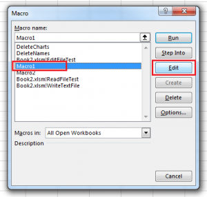 Edit Macro in List