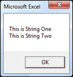 Using vbCR to insert a new line in VBA