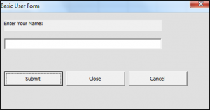 Basic UserForm in VBA