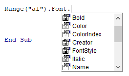 Vba Cell Font Change Color Size Style More Automate