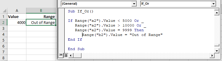 vba multiple ors