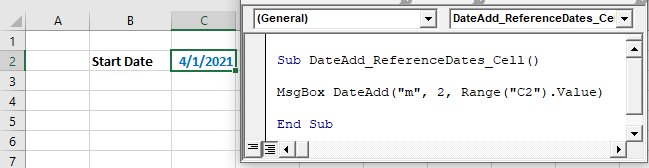 dateadd function cellvalue