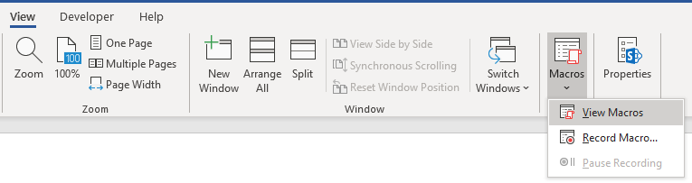 word macros view