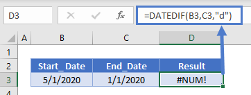 DATEDIF Error