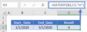 Excel DATEDIF Function - Calculate differenece between dates
