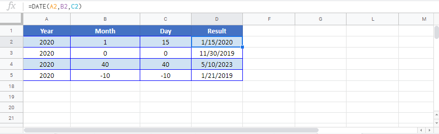 Date Google sheet