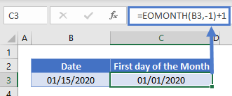 EOMONTH First Day of Month