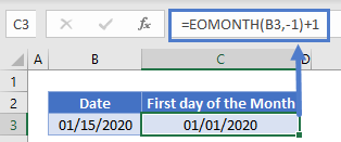 First-day of month EOMONTH
