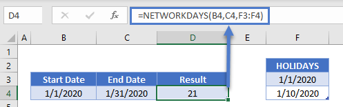 NETWORKDAYS With Holiday