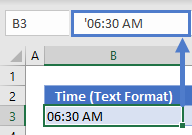 TIMEVALUE TIME Format