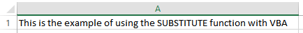 Vba SUBSTITUTE function