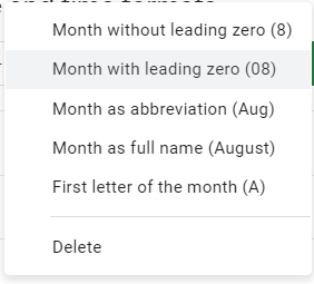 custom month format google sheets