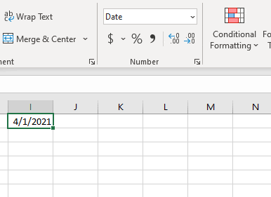 date to number excel