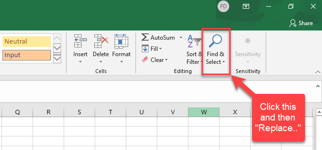 excel wildcard replace location