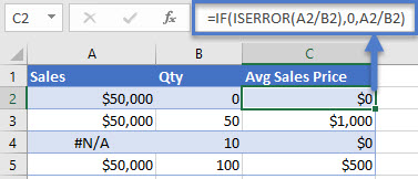 if iserror formula excel