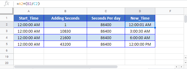 Add-Seconds to Time Google