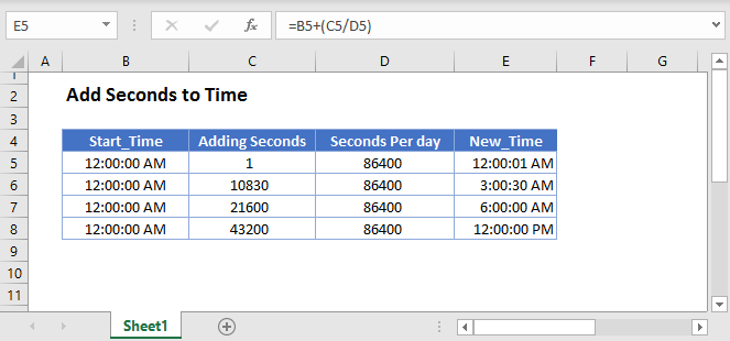 Add Seconds to Time Main