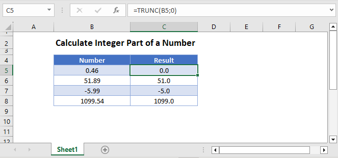 Calculate Integer Part of Number Main