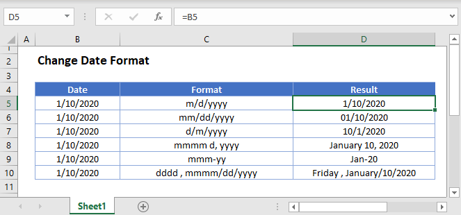 Change Date Format in Excel & Google Sheets - Automate Excel