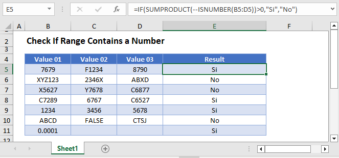 Check if any Cell is Number Main Function